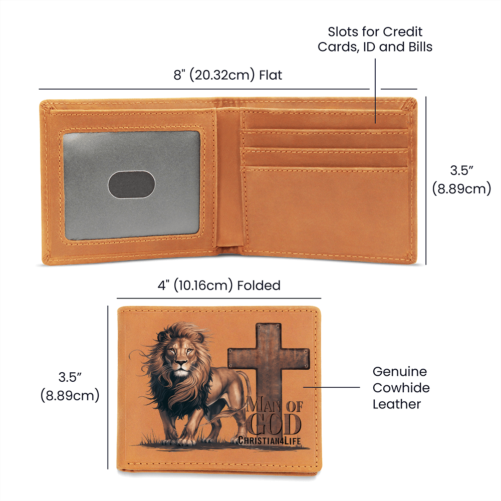 Lion of Judah - Man of God Christian Leather Wallet