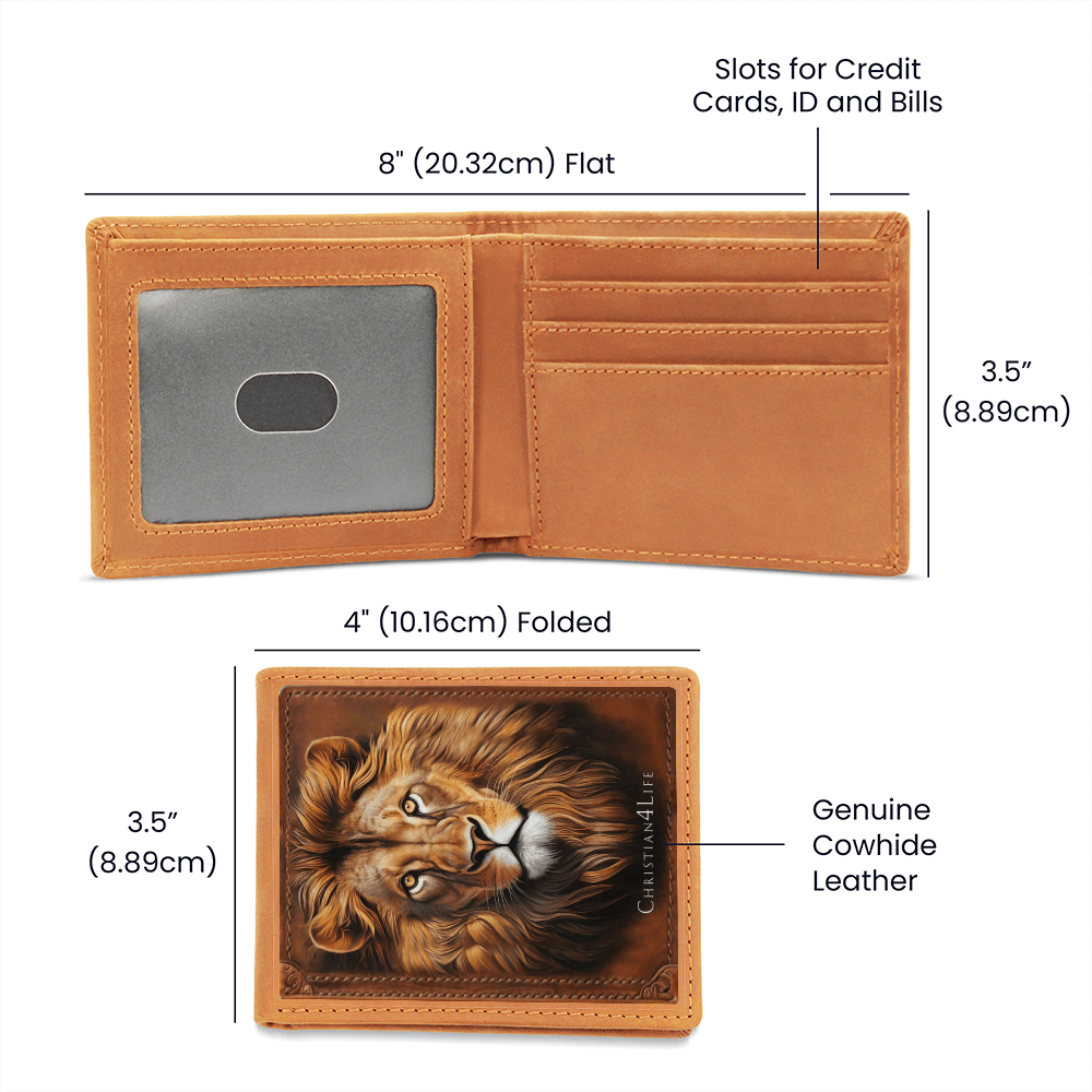 Lion of Judah Christian4Life Graphic Leather Wallet