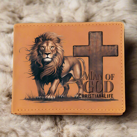 Lion of Judah - Man of God Christian Leather Wallet