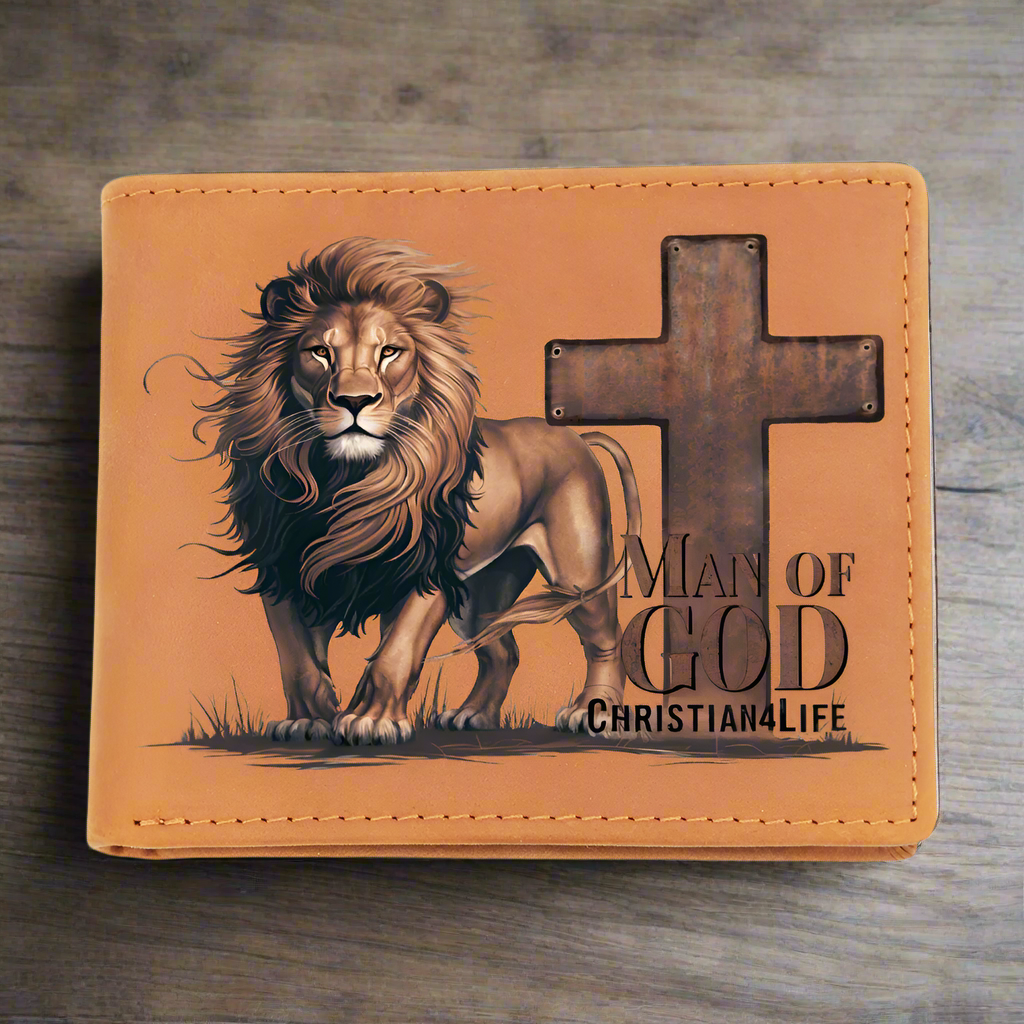 Lion of Judah - Man of God Christian Leather Wallet