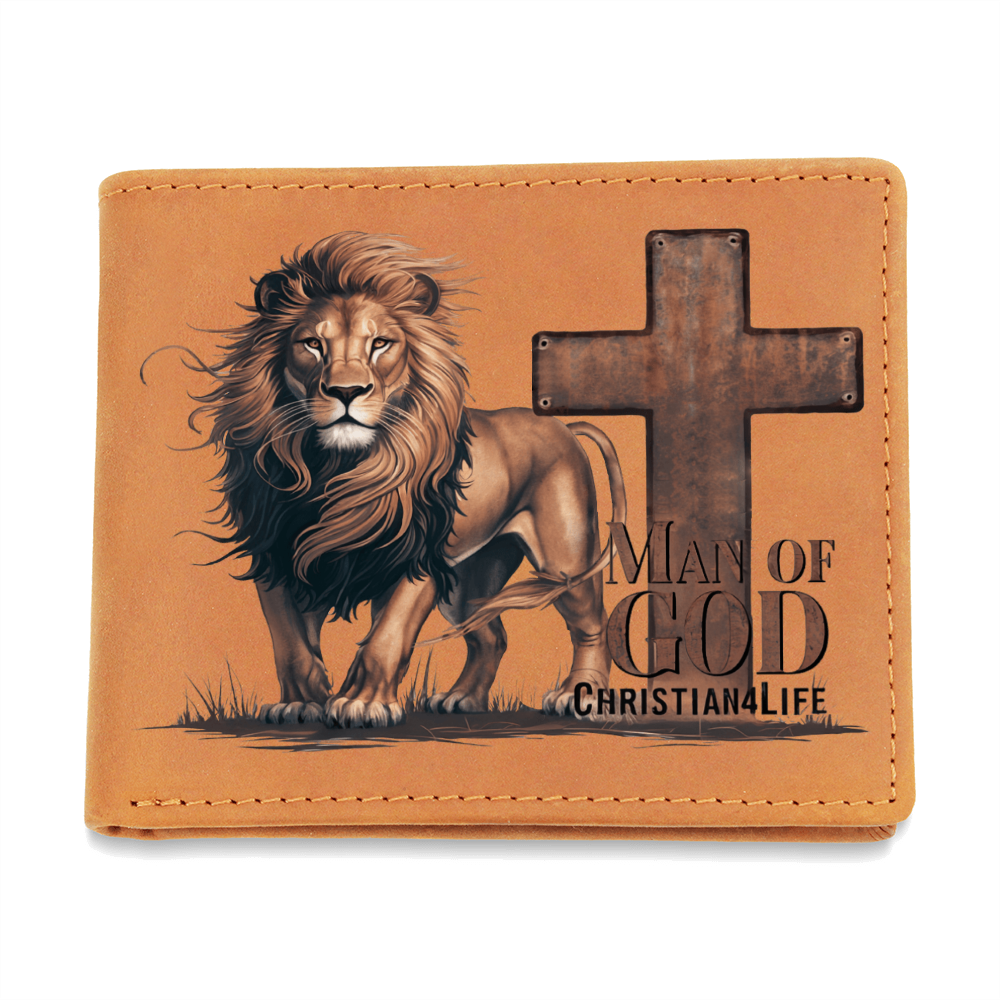 Lion of Judah - Man of God Christian Leather Wallet