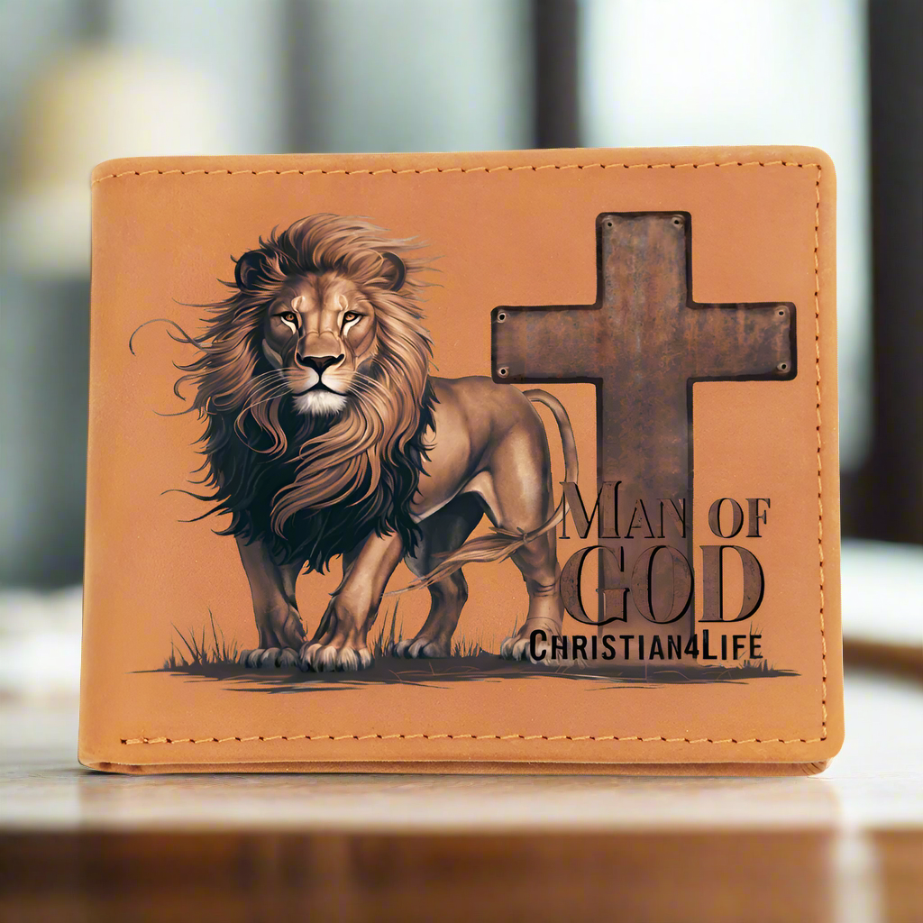 Lion of Judah - Man of God Christian Leather Wallet