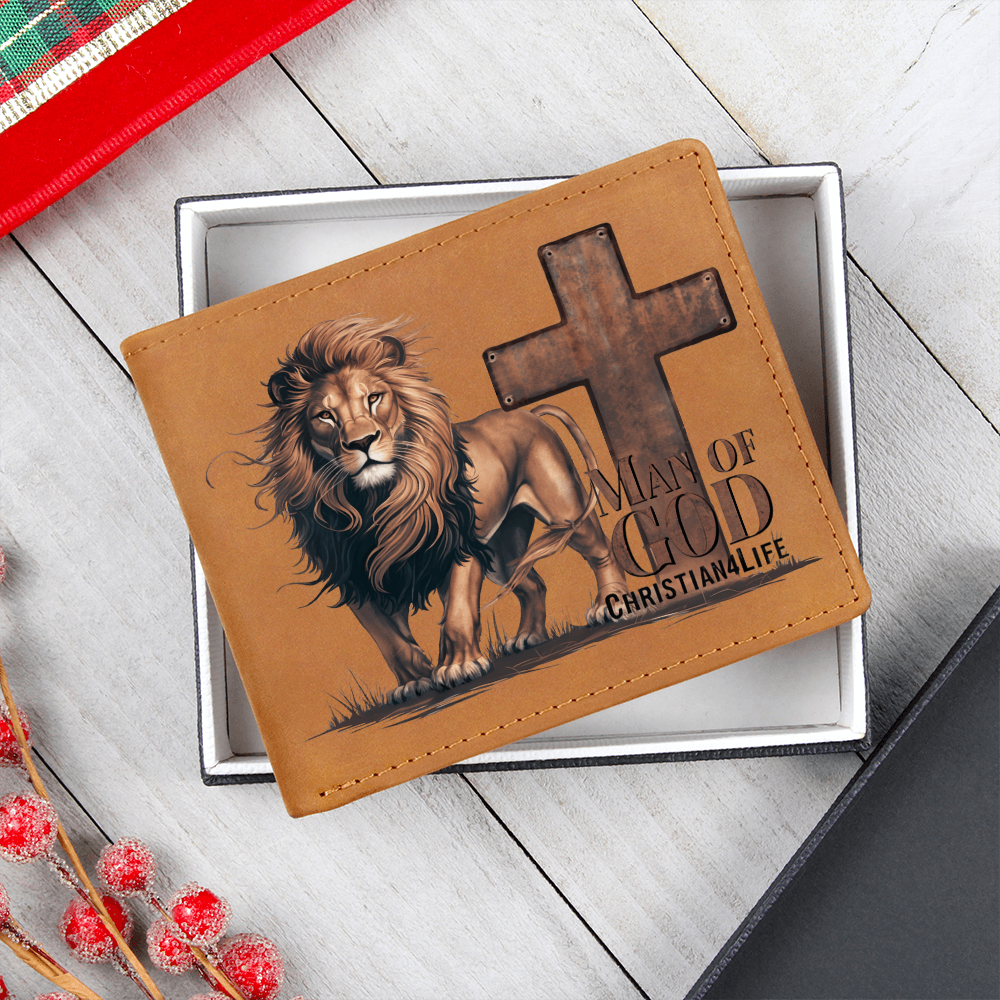 Lion of Judah - Man of God Christian Leather Wallet