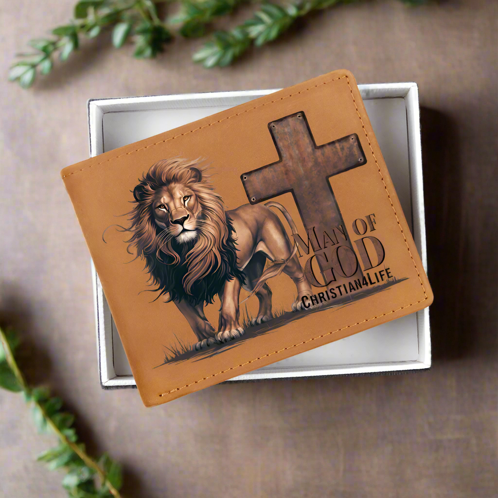 Lion of Judah - Man of God Christian Leather Wallet