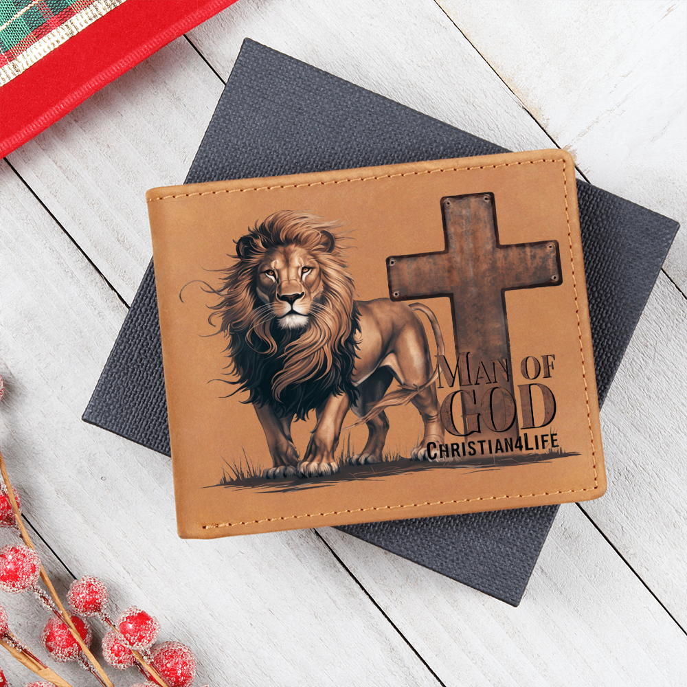 Lion of Judah - Man of God Christian Leather Wallet