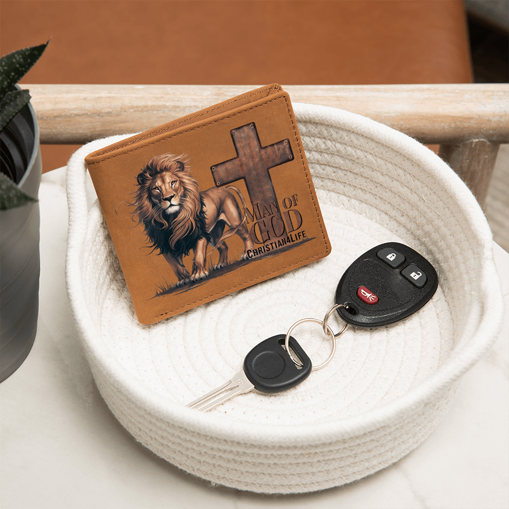 Lion of Judah - Man of God Christian Leather Wallet