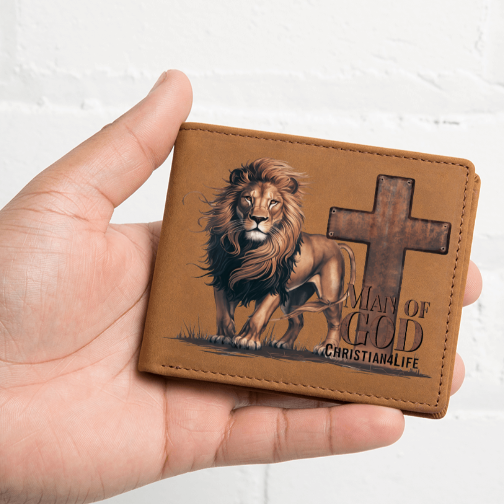 Lion of Judah - Man of God Christian Leather Wallet