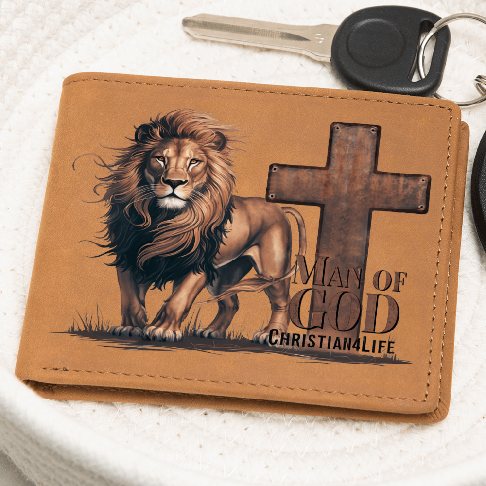 Lion of Judah - Man of God Christian Leather Wallet