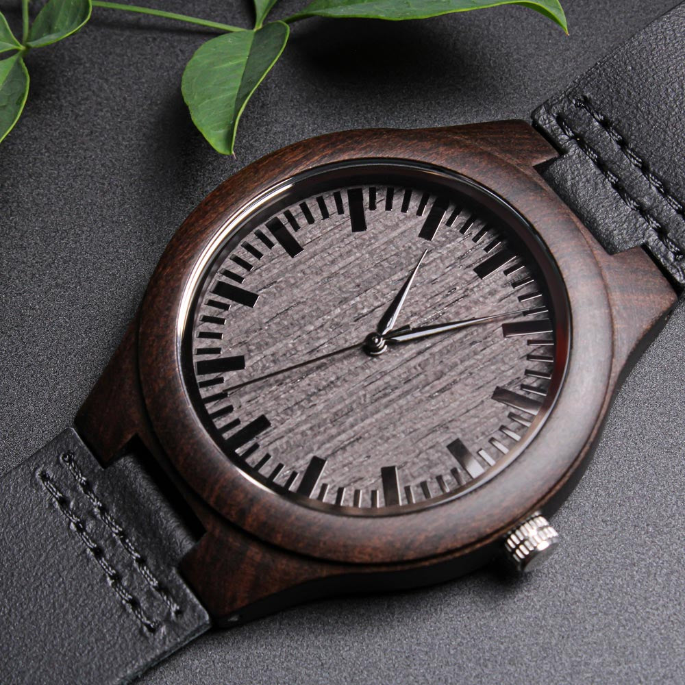 Leading with Love Engraved Wooden Watch - Watches