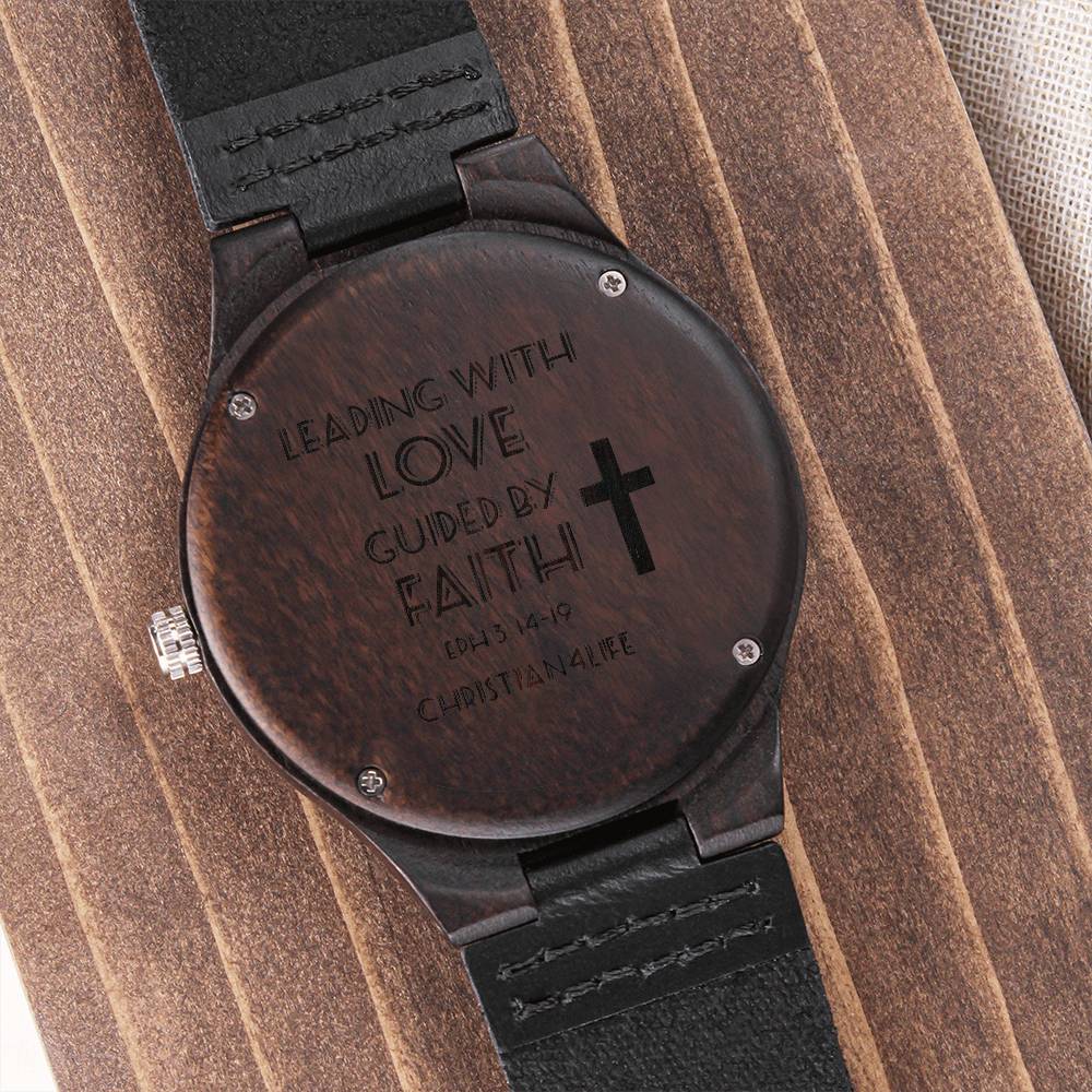 Leading with Love Engraved Wooden Watch - Watches