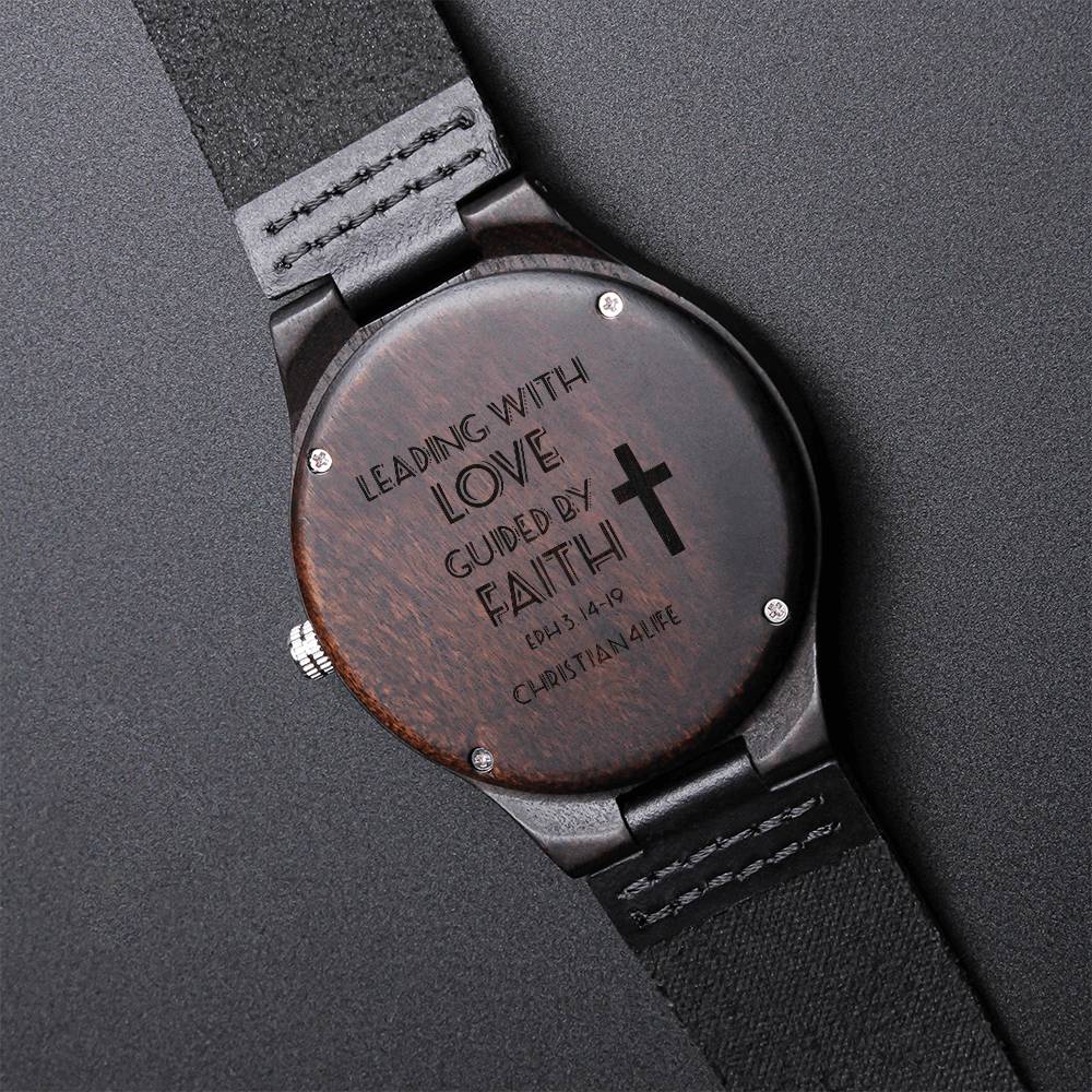 Leading with Love Engraved Wooden Watch - Watches