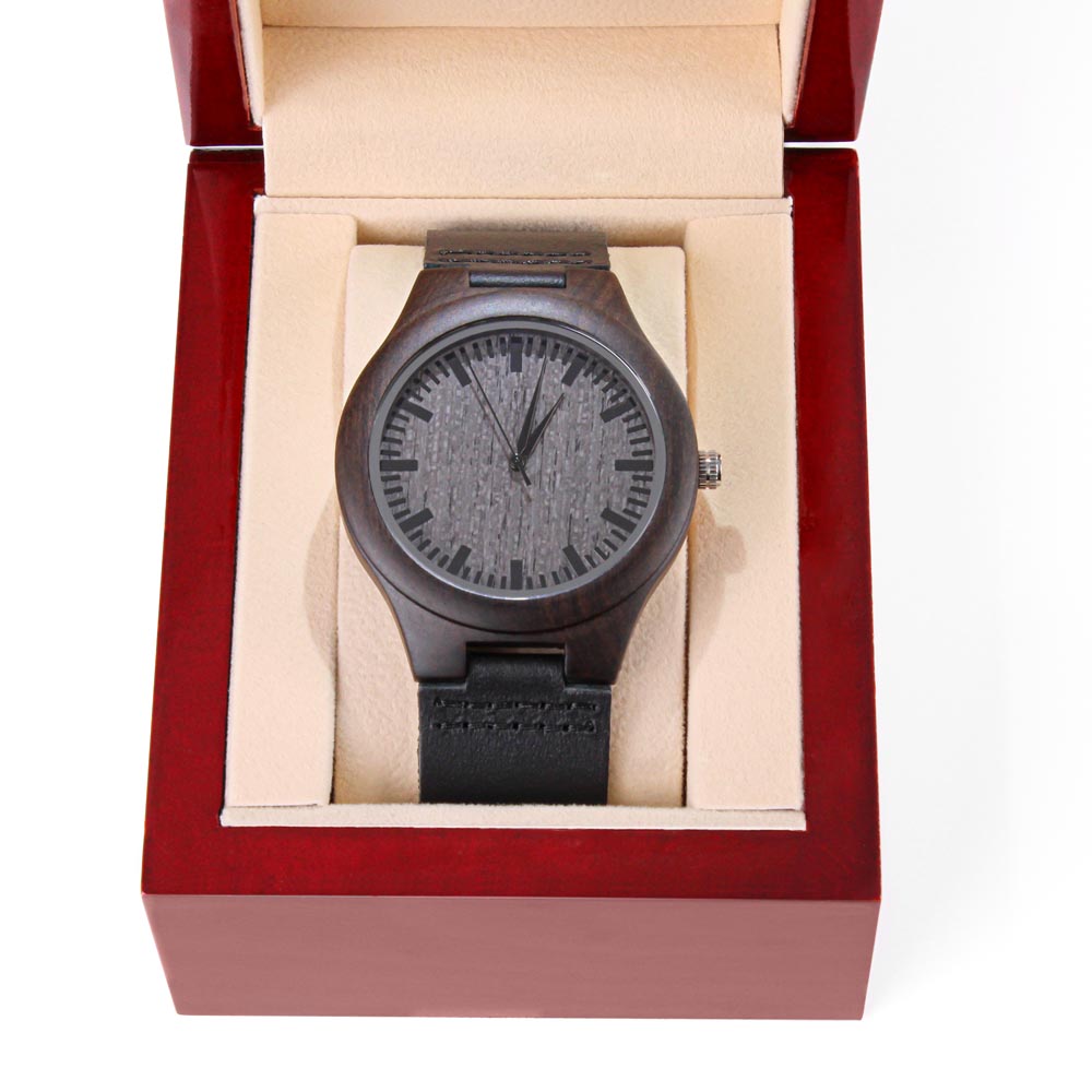 Leading with Love Engraved Wooden Watch - Watches