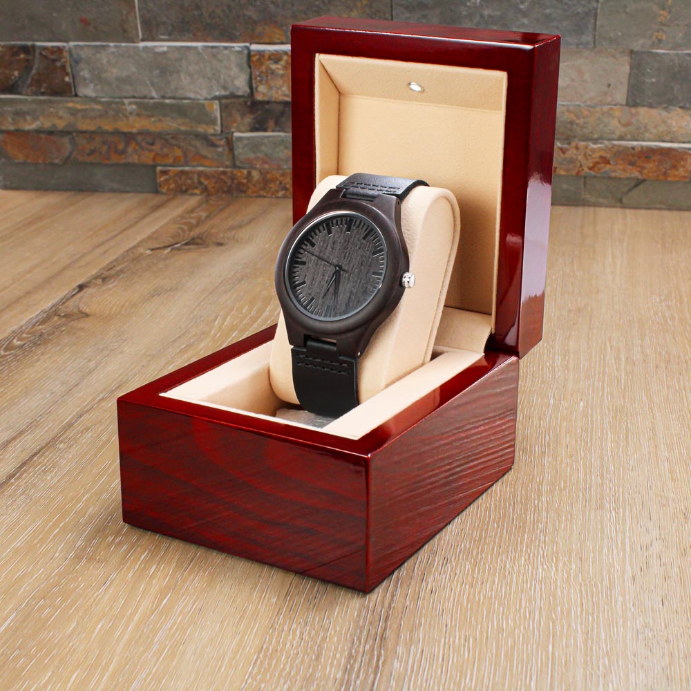 Leading with Love Engraved Wooden Watch - Watches