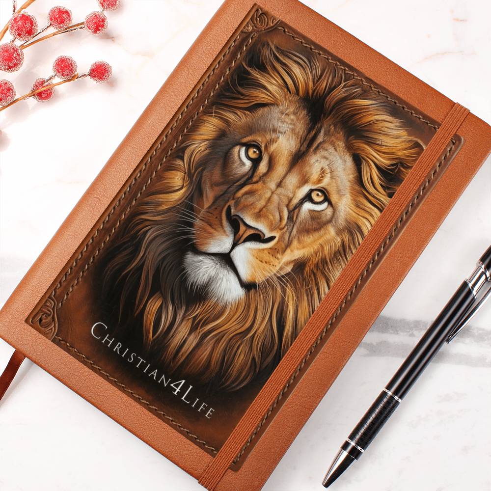 3D Christian4Life Lion Graphic Christian Journal Notebook (vegan leather) - Journals