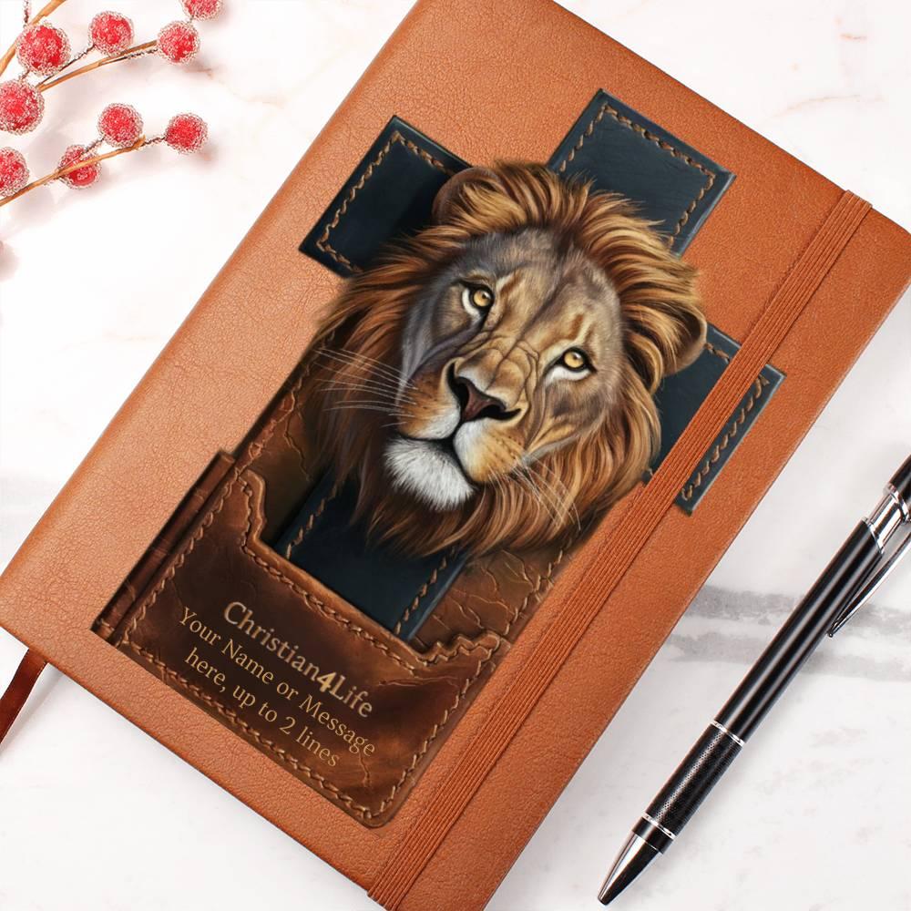 Personalized 3D Christian4Life Lion and Cross Graphic Christian Journal - Journals