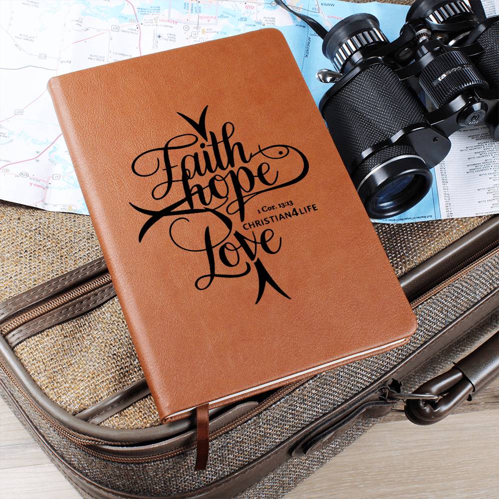 ’Faith Hope Love’ Vegan Leather Christian Journal - Journals