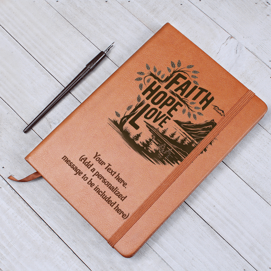 Faith Hope Love Personalized Christian Graphic Journal - Accessory
