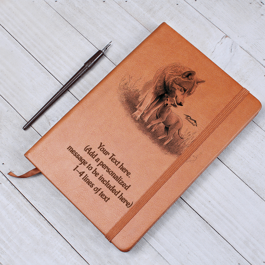 Wolf and Lamb - Personalized Graphic Vegan Leather Journal - Graphic Journal - Journals