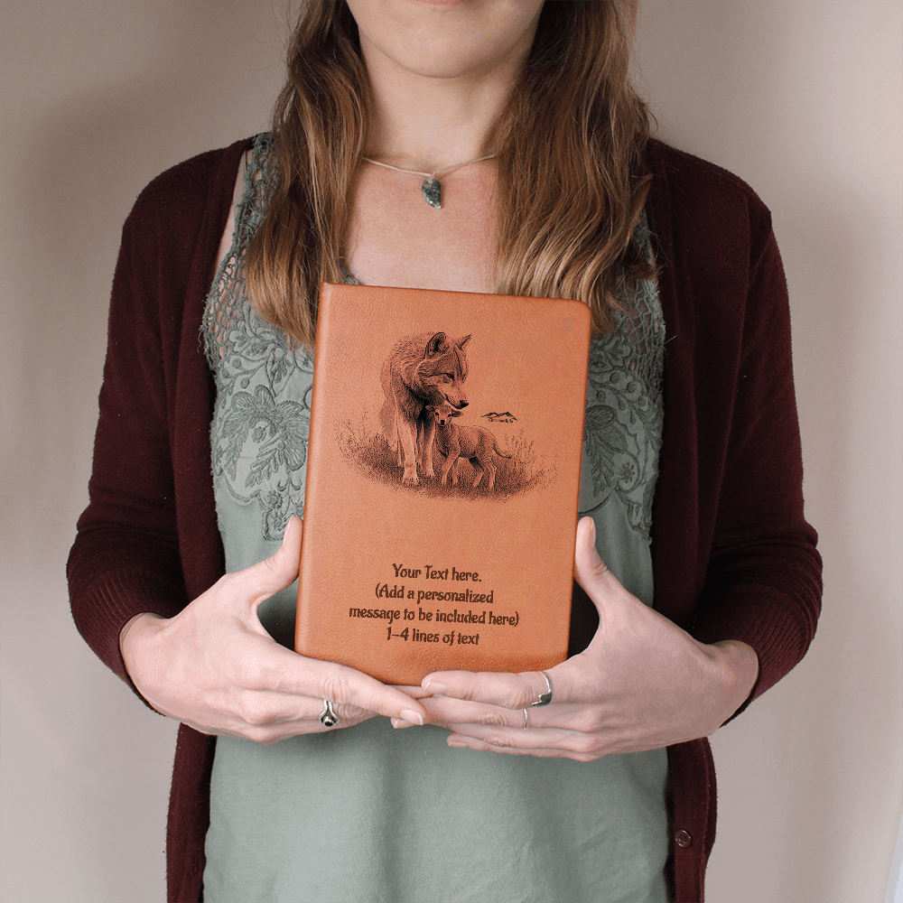 Wolf and Lamb - Personalized Graphic Vegan Leather Journal - Graphic Journal - Journals