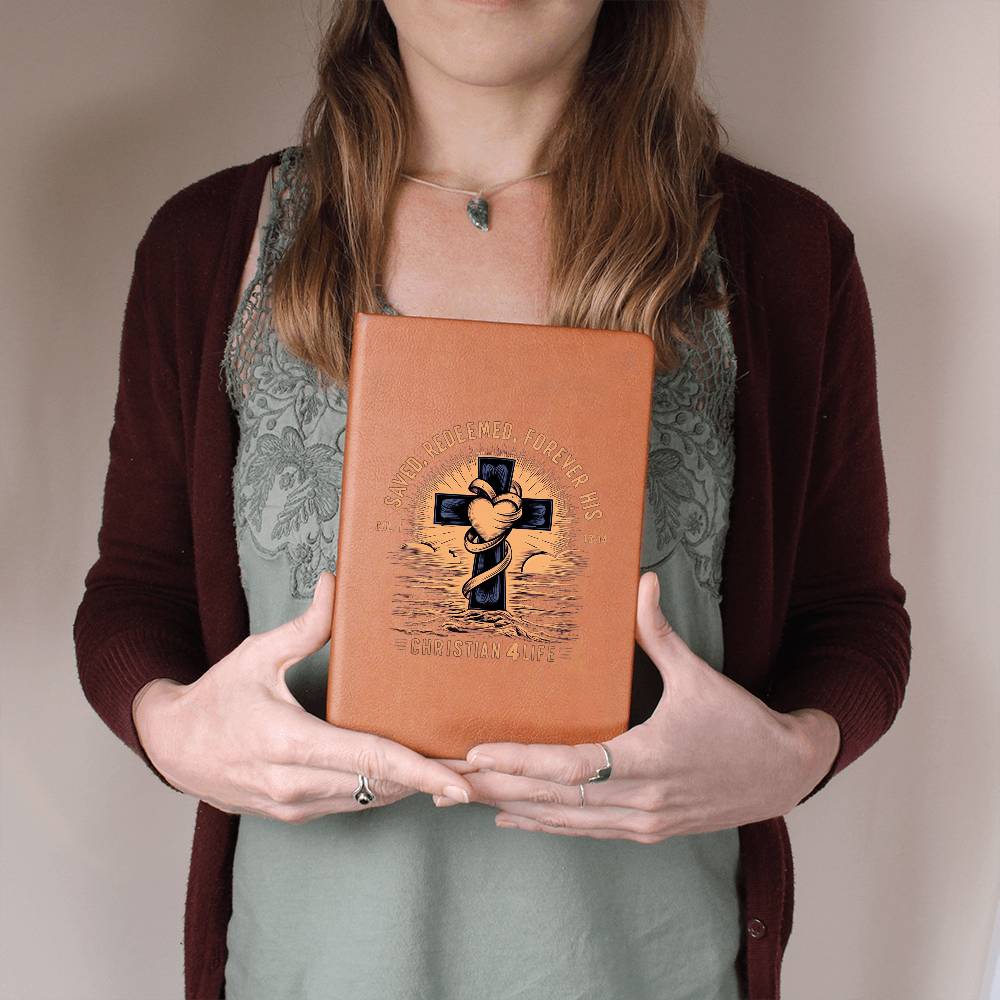 ’Saved Redeemed Forever His’ Vegan Leather Christian Journal - Journals