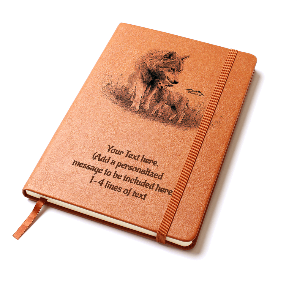 Wolf and Lamb - Personalized Graphic Vegan Leather Journal - Graphic Journal - Journals