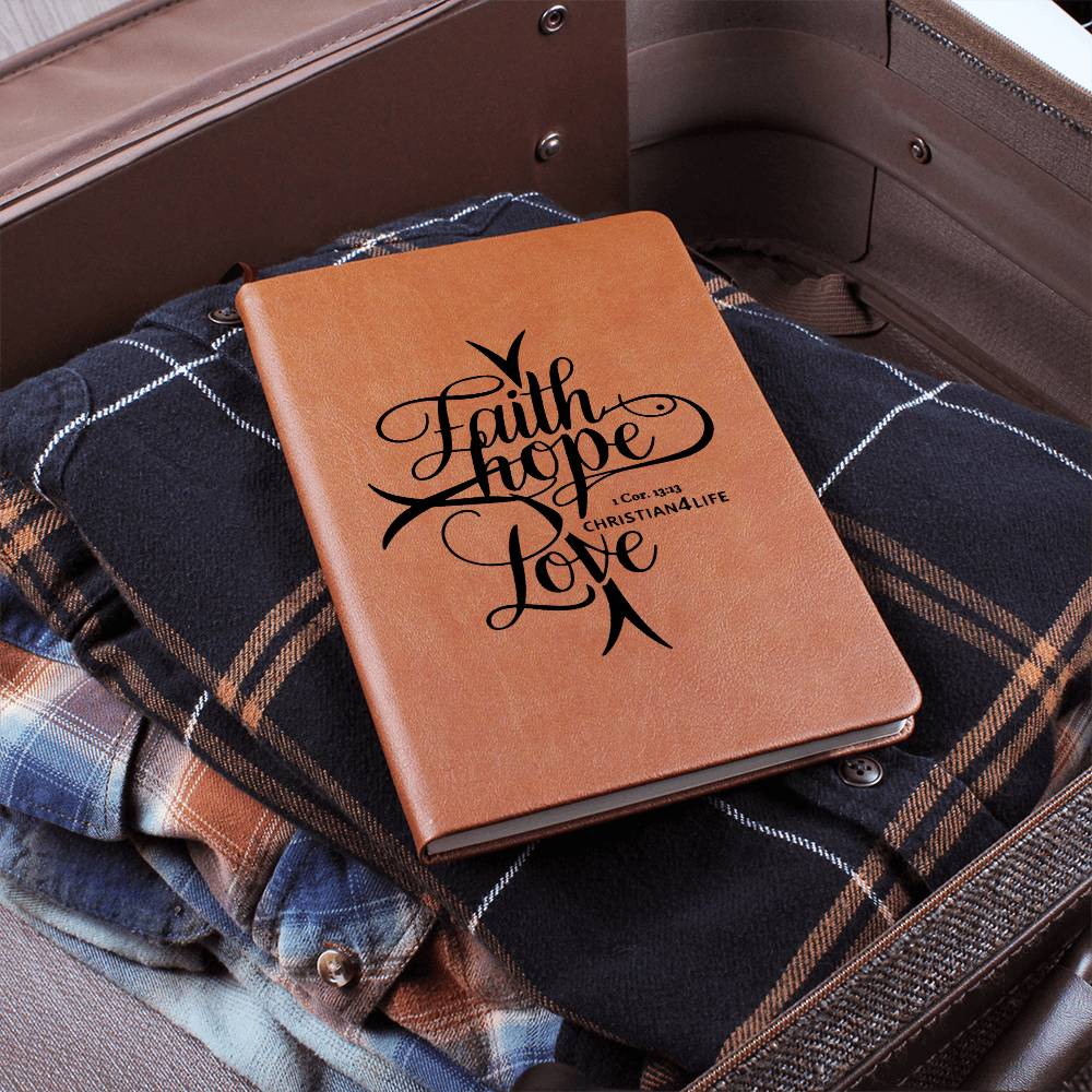 ’Faith Hope Love’ Vegan Leather Christian Journal - Journals