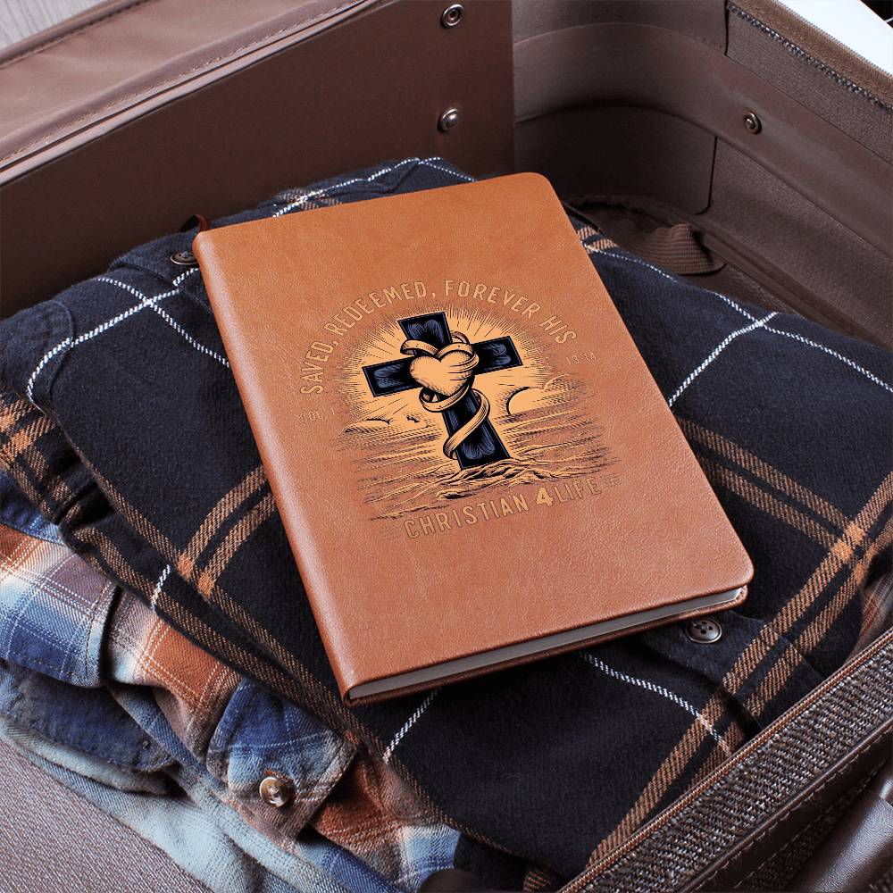 ’Saved Redeemed Forever His’ Vegan Leather Christian Journal - Journals