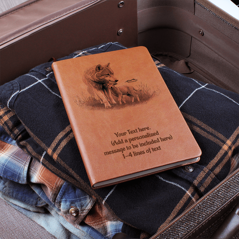 Wolf and Lamb - Personalized Graphic Vegan Leather Journal - Graphic Journal - Journals