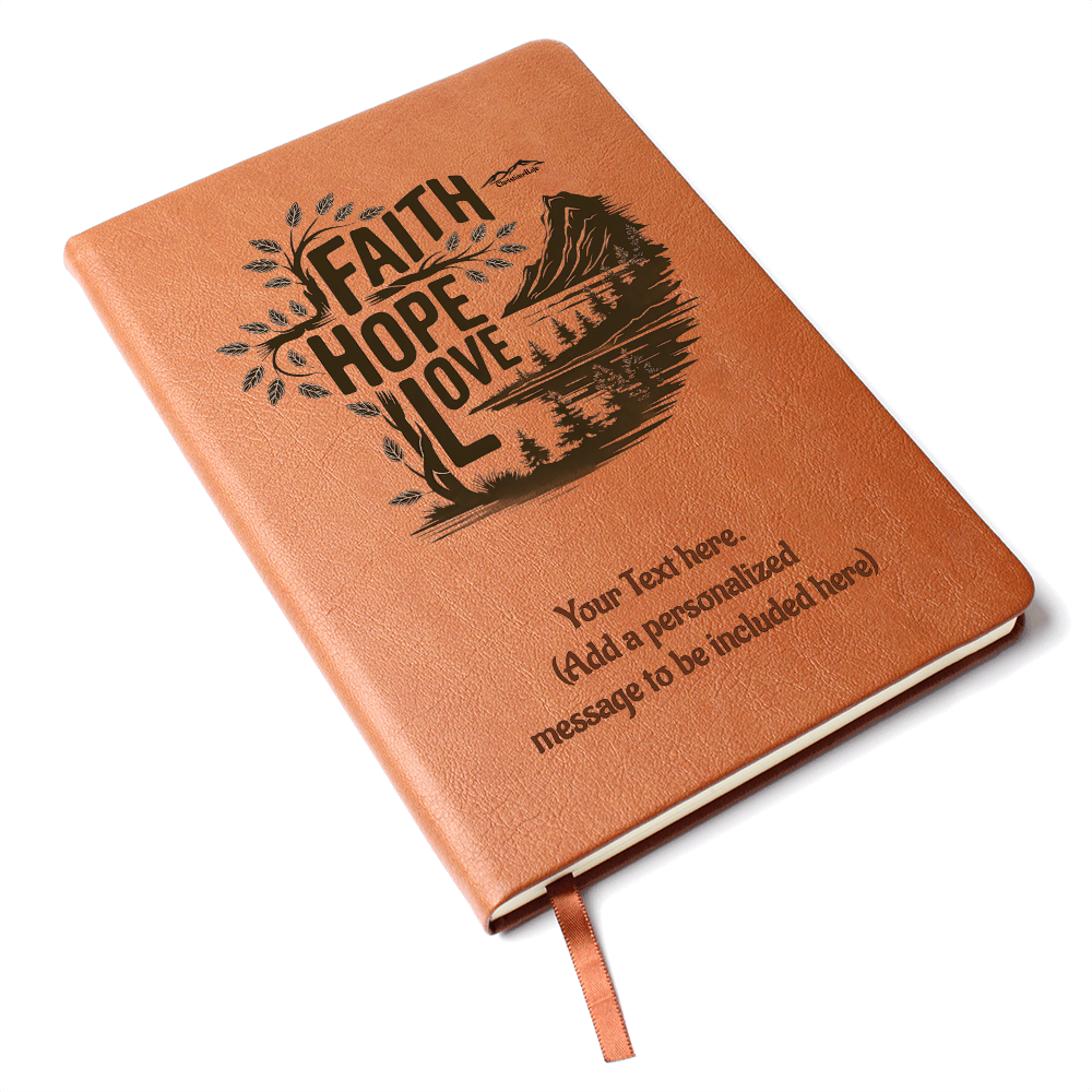 Faith Hope Love Personalized Christian Graphic Journal - Accessory