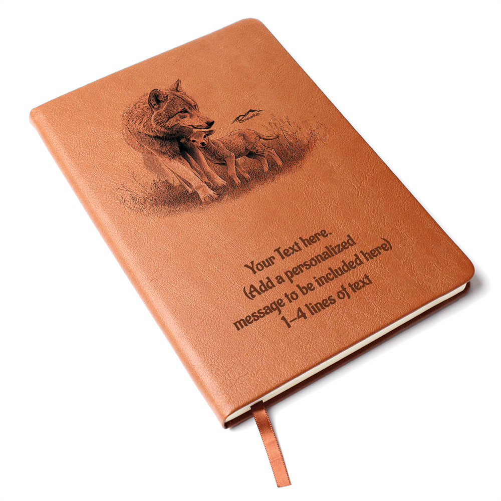 Wolf and Lamb - Personalized Graphic Vegan Leather Journal - Graphic Journal - Journals