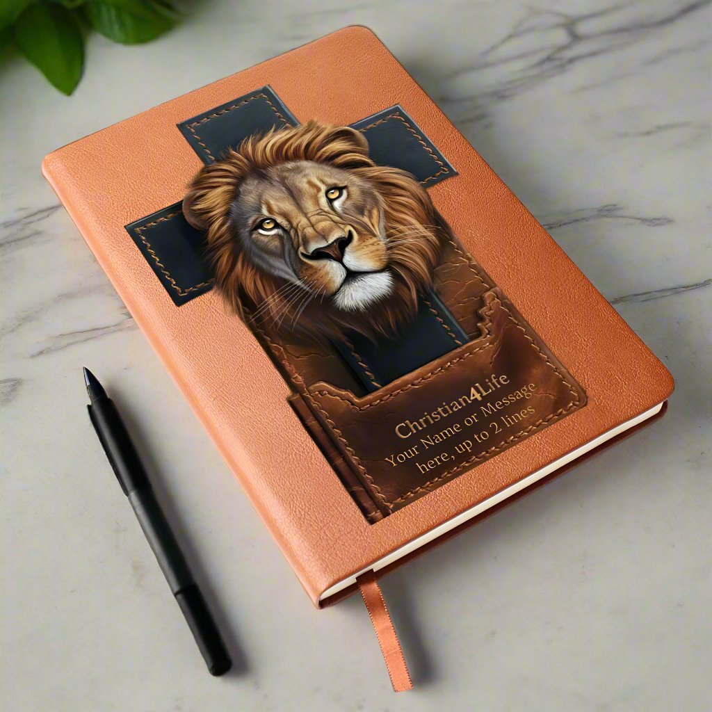 Personalized 3D Christian4Life Lion and Cross Graphic Christian Journal - Journals