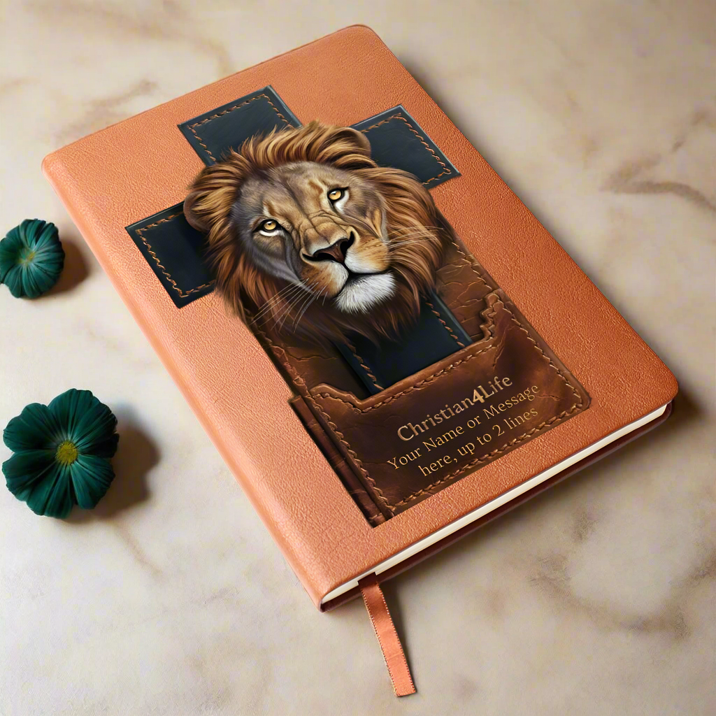 Personalized 3D Christian4Life Lion and Cross Graphic Christian Journal - Journals