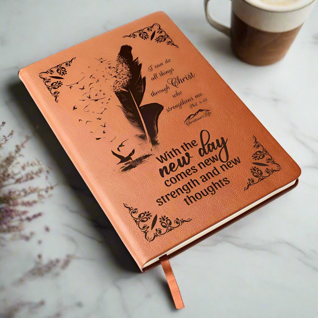 I can do all things through Christ With new day comes new strength-Christian Journal (Brown feather) - Journals
