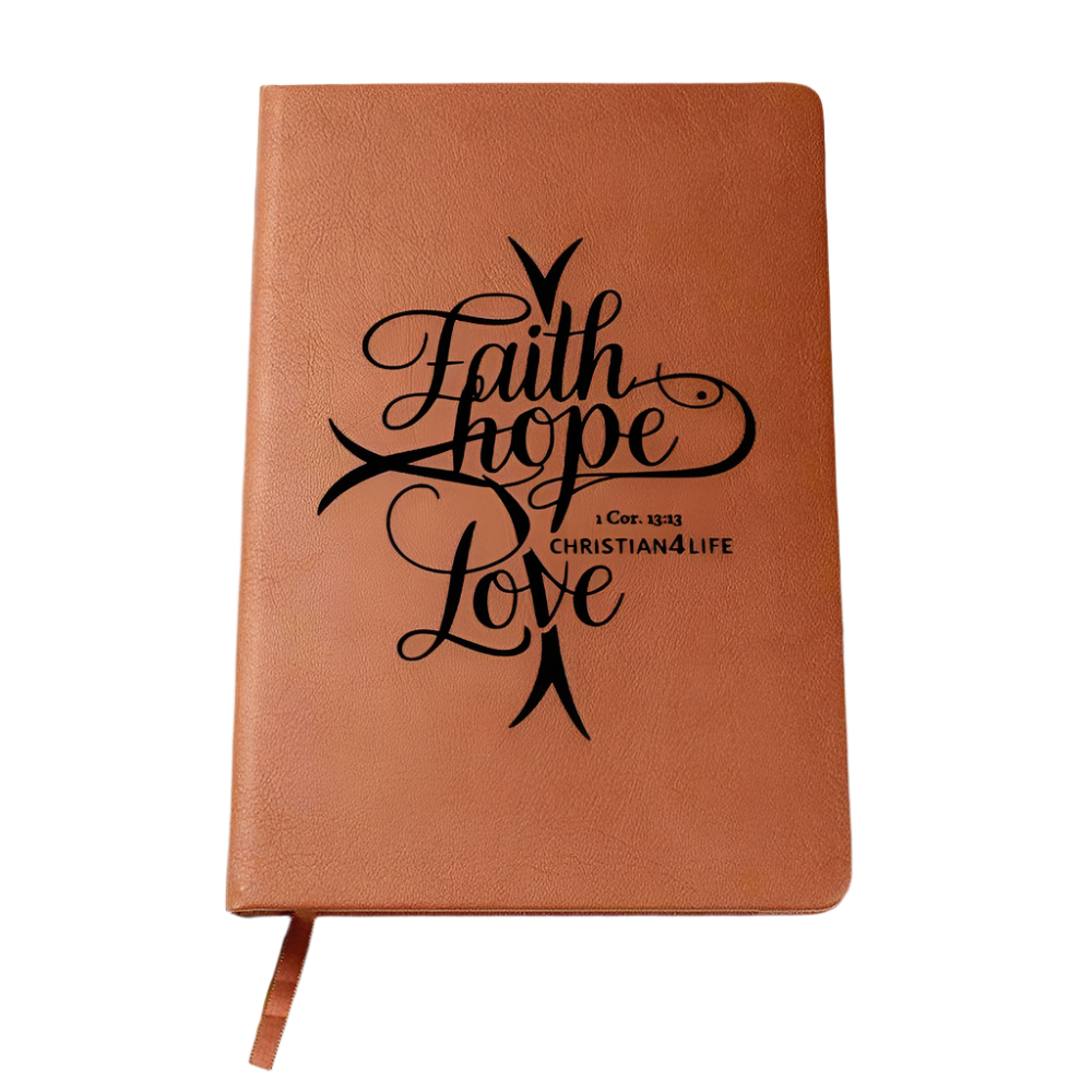 ’Faith Hope Love’ Vegan Leather Christian Journal - Journals