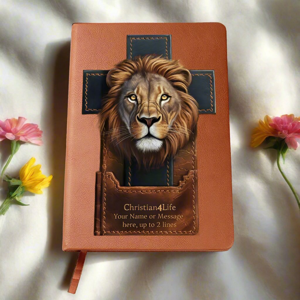Personalized 3D Christian4Life Lion and Cross Graphic Christian Journal - Journals
