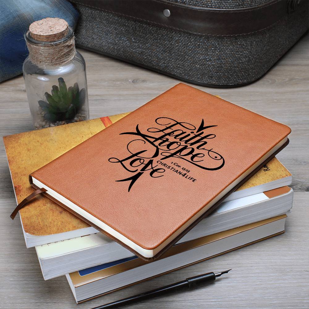 ’Faith Hope Love’ Vegan Leather Christian Journal - Journals
