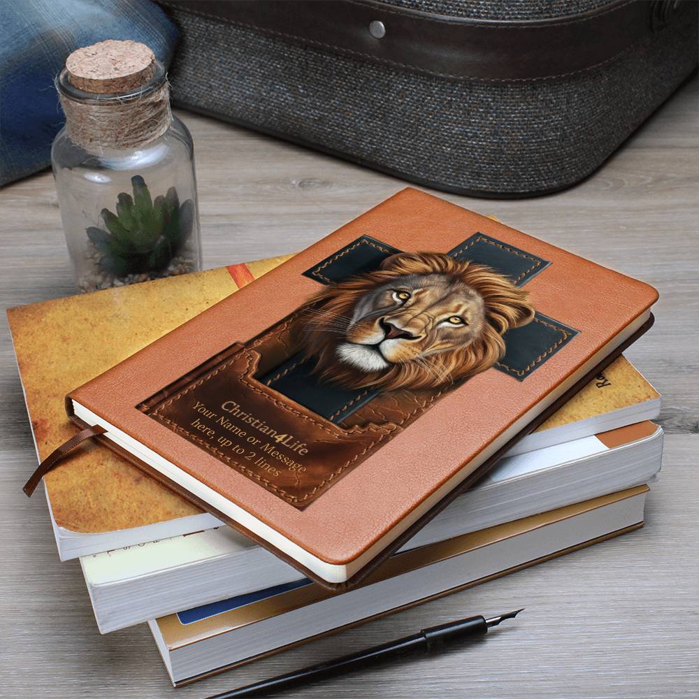 Personalized 3D Christian4Life Lion and Cross Graphic Christian Journal - Journals