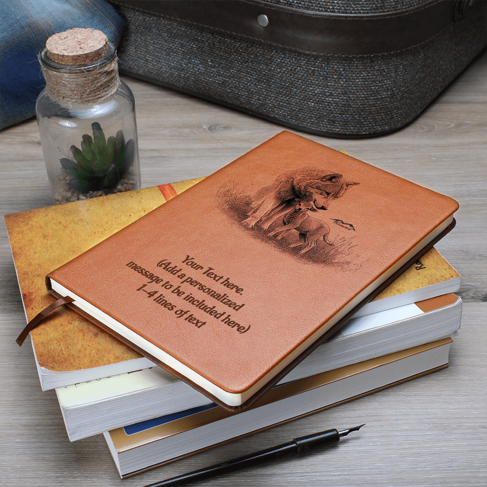 Wolf and Lamb - Personalized Graphic Vegan Leather Journal - Graphic Journal - Journals