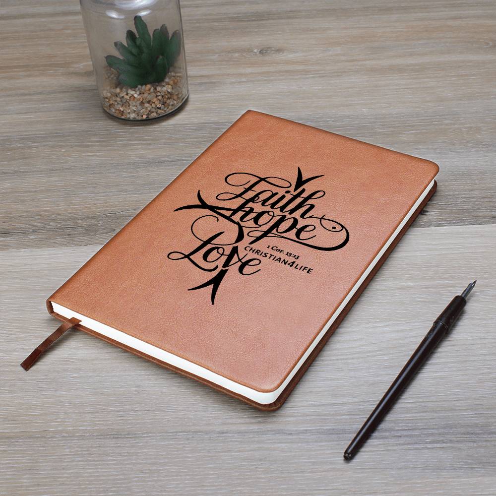 ’Faith Hope Love’ Vegan Leather Christian Journal - Journals