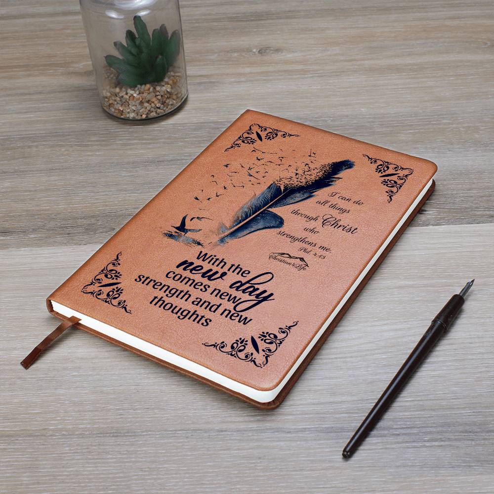 I can do all things through Christ new day - new strength Color feather Christian Journal - Journals