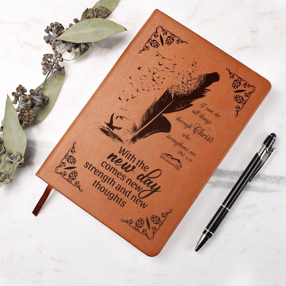 I can do all things through Christ With new day comes new strength-Christian Journal (Brown feather) - Journals