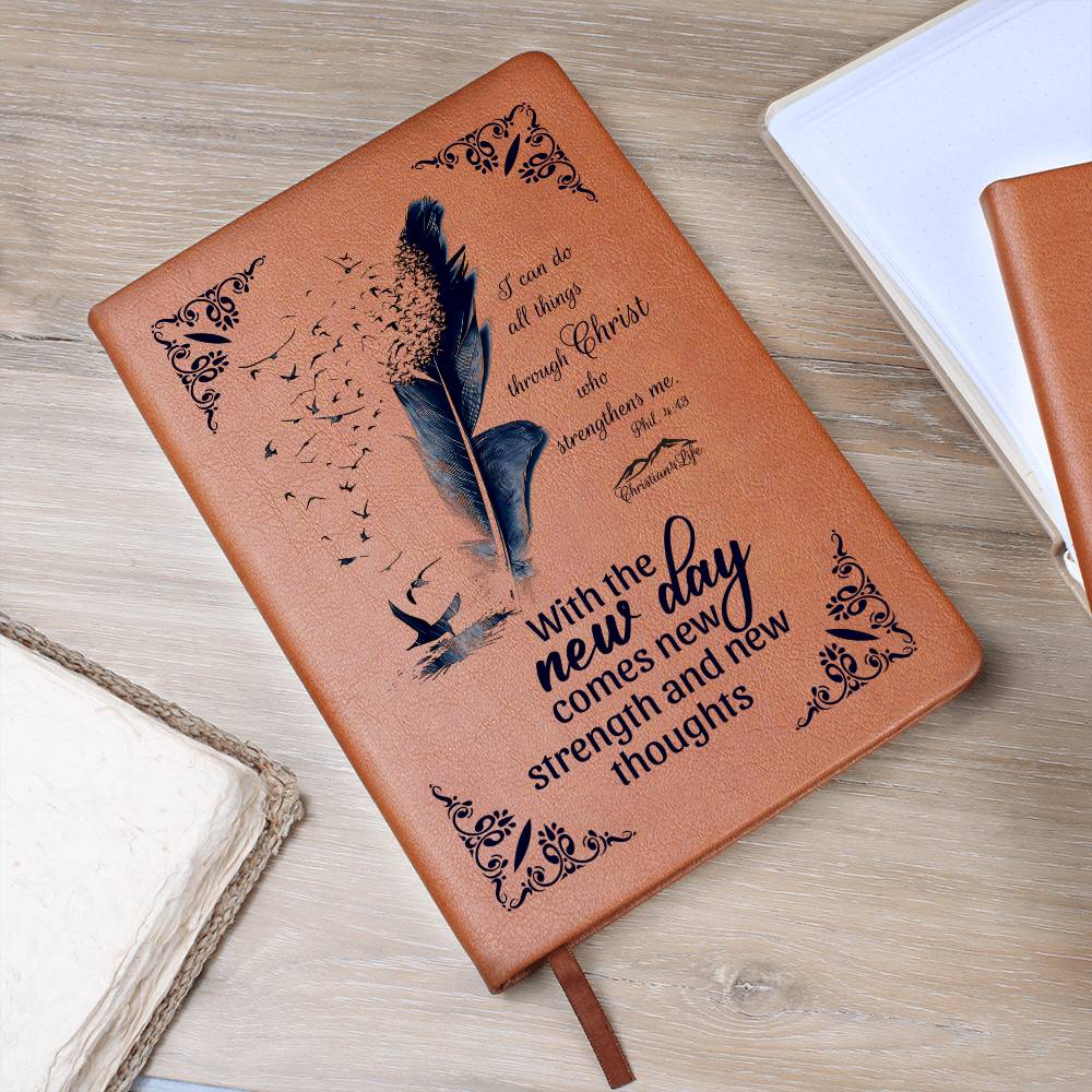 I can do all things through Christ new day - new strength Color feather Christian Journal - Journals