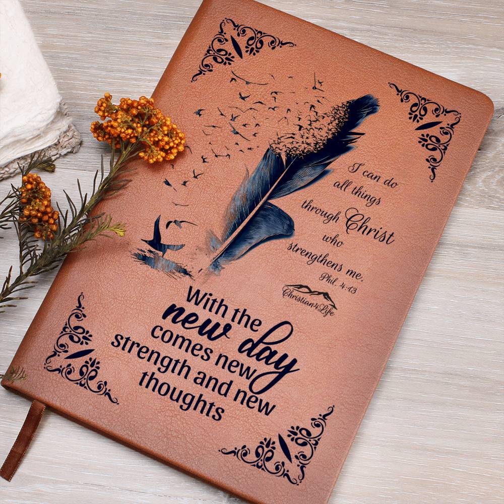 I can do all things through Christ new day - new strength Color feather Christian Journal - Journals
