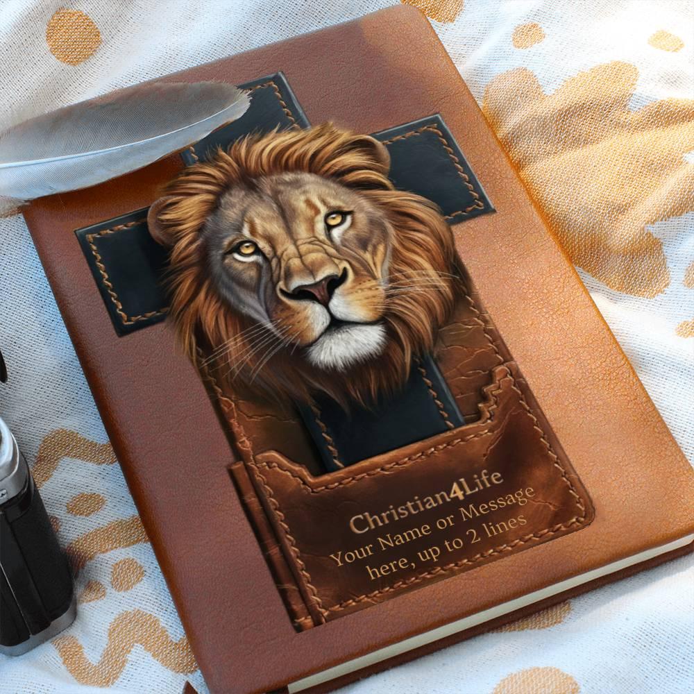 Personalized 3D Christian4Life Lion and Cross Graphic Christian Journal - Journals