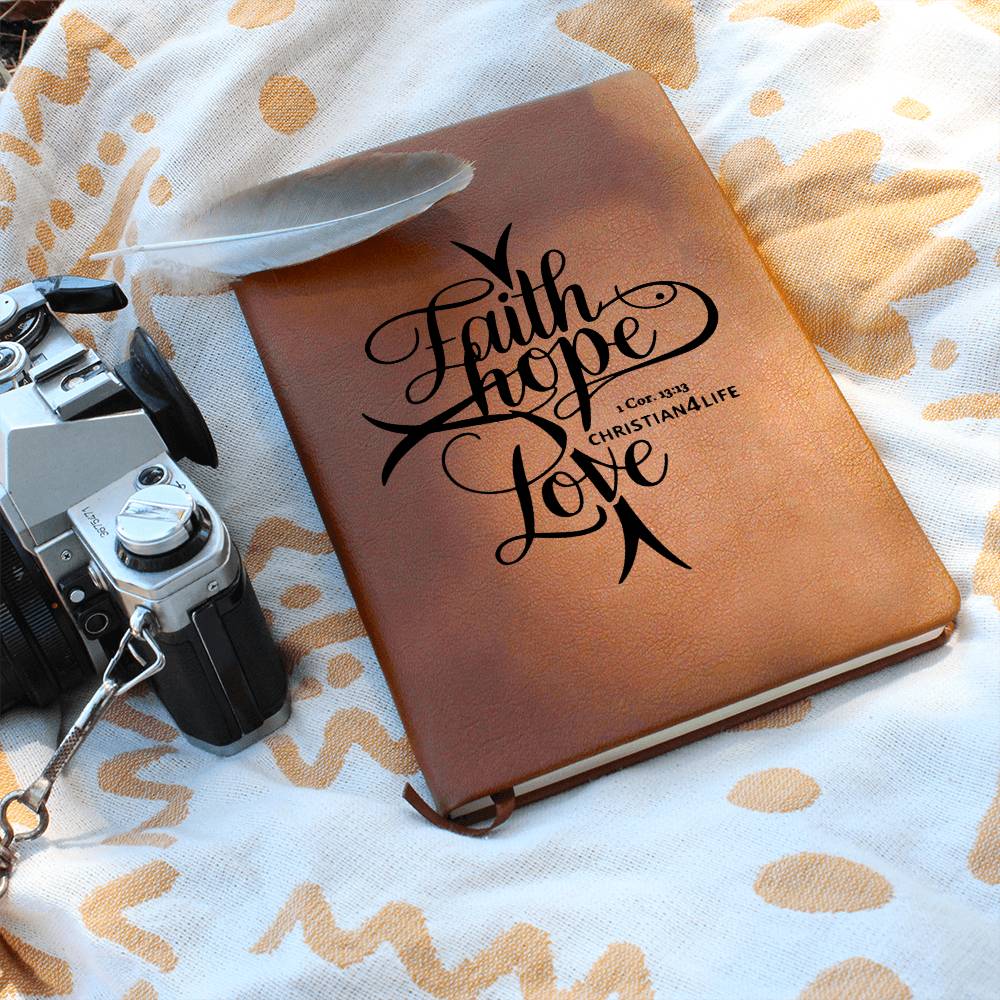 ’Faith Hope Love’ Vegan Leather Christian Journal - Journals