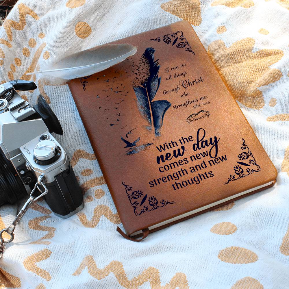 I can do all things through Christ new day - new strength Color feather Christian Journal - Journals