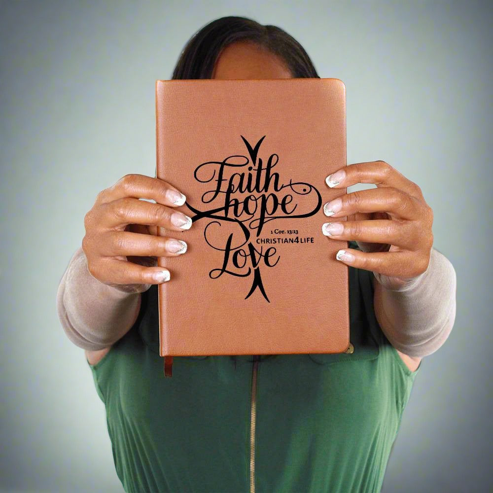 ’Faith Hope Love’ Vegan Leather Christian Journal - Journals