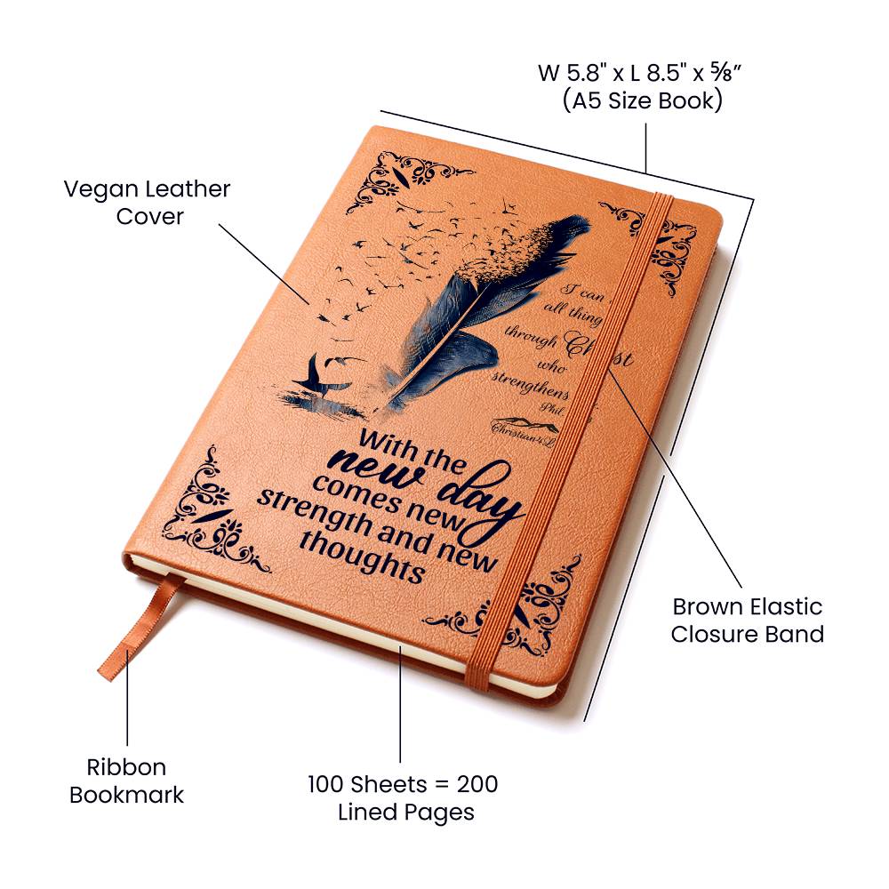 I can do all things through Christ new day - new strength Color feather Christian Journal - Journals