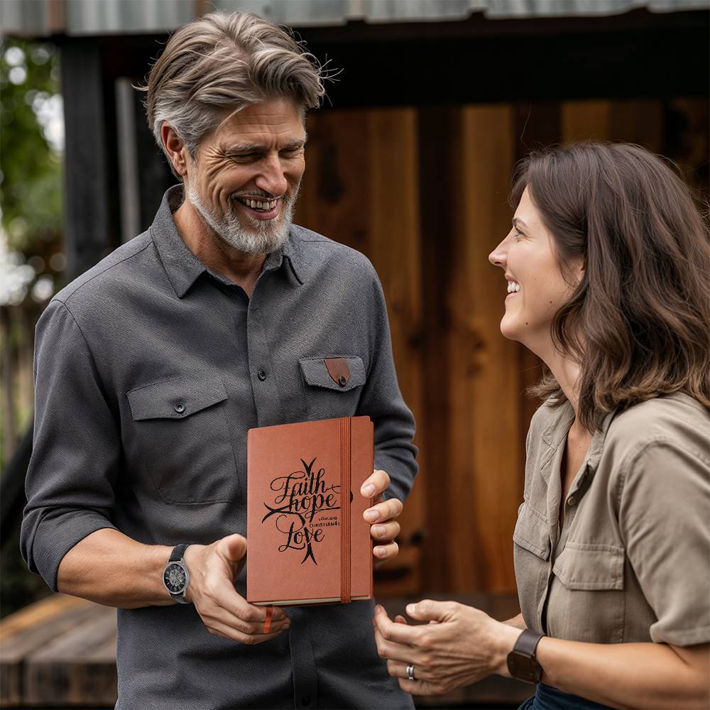 ’Faith Hope Love’ Vegan Leather Christian Journal - Journals