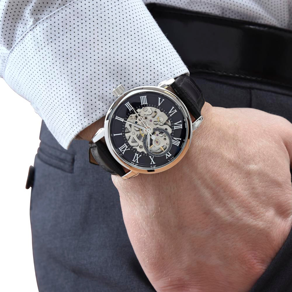 Men’s Openwork Watch with Personalized insert card. - Jewelry